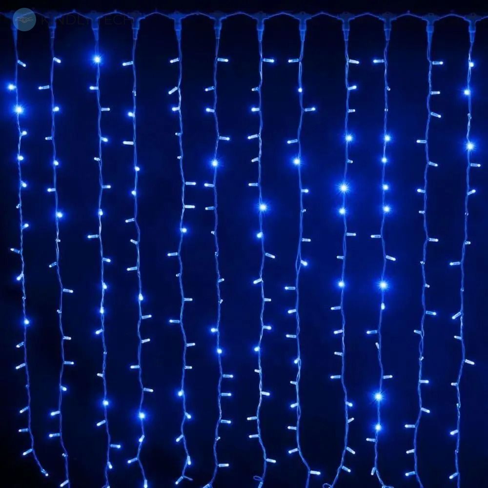 Гірлянда-водоспад (Curtain-Lights) Itrains 240B-2 внутрішня провід прозора 3х1,5м, Синій