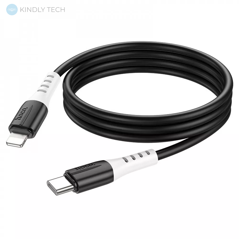 Кабель USB C to Lightning 20W PD (1m) — Hoco X82 Silicone Charging — Black
