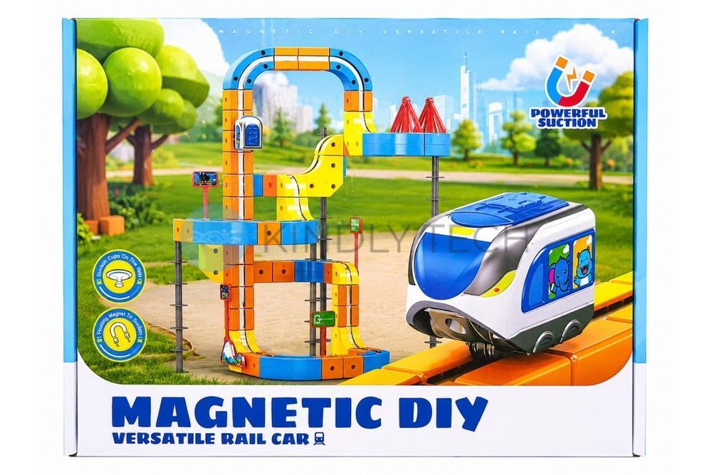Магнитный конструктор поезд Magnetic DIY Rail Car WX2703 134 деталей развивающий набор для детей