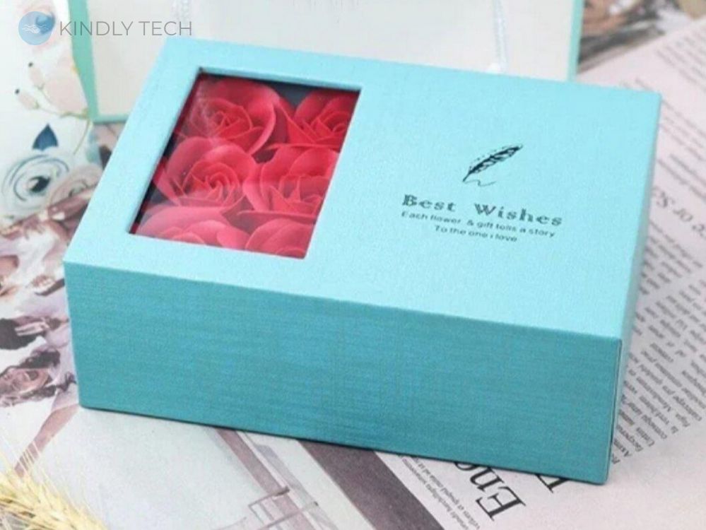 Подарунковий набір мила з шести троянд і кулона Flower gift box