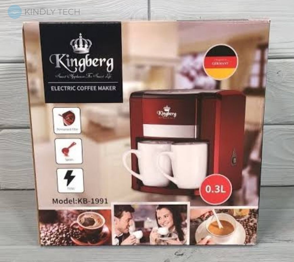 Электрическая капельная кофеварка Kingberg KB 1991 с двумя чашками
