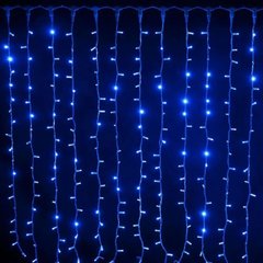Гірлянда-водоспад (Curtain-Lights) Itrains 240B-2 внутрішня провід прозора 3х1,5м, Синій