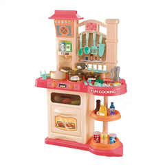 Детский игровой набор, 40 предметов, игрушечная кухня "FUN Cooking", Розовый