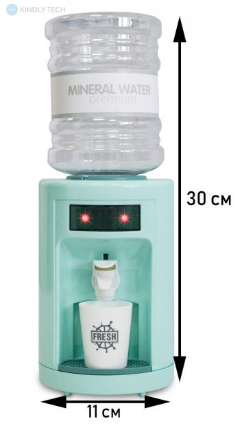 Детский кулер для воды H2O Fresh диспенсер с подсветкой и музыкой, Бирюзовый