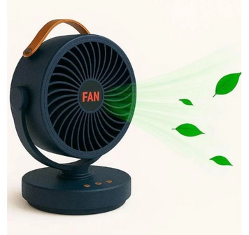 Акумуляторний вентилятор Mini Fan VU-05 FS-25 LED з автоповоротом та підсвіткою, Чорний