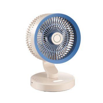 Портативний настільний USB-вентилятор SkeBerg JX-80 з LED-підсвіткою, White/Blue