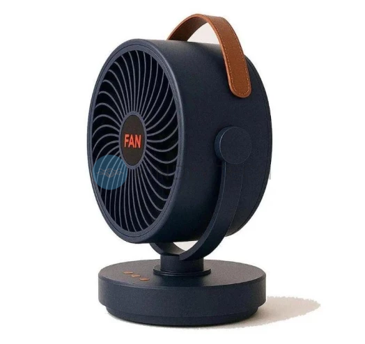 Акумуляторний вентилятор Mini Fan VU-05 FS-25 LED з автоповоротом та підсвіткою, Чорний