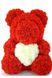 Мишка с сердцем из искусственных 3D роз в подарочной упаковке 40 см красный