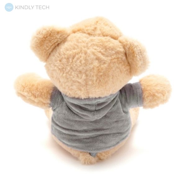 М'яка іграшка плюшевий Ведмедик бежевого кольору, довжиною 22 см, в кофті