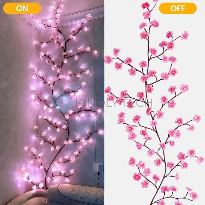 Гирлянда &laquo;Сакура&raquo;, 1.8 м, 96 LED, USB, теплый свет, пульт