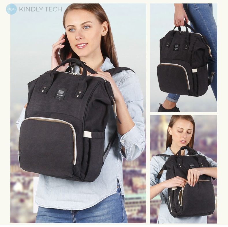 Сумка-рюкзак мультифункциональный органайзер для мам Mom Bag, Black