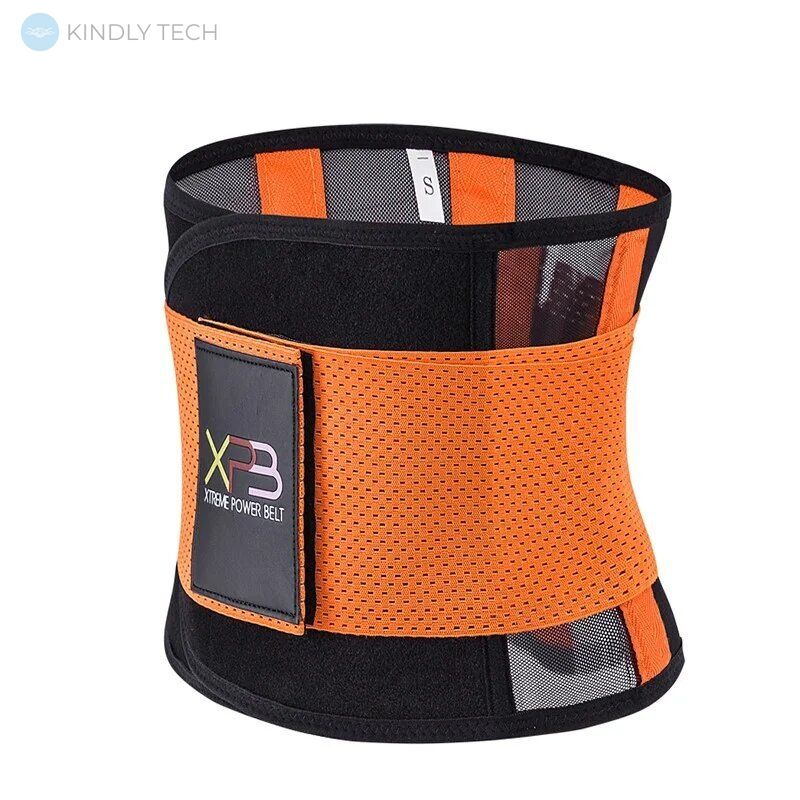 Пояс для похудения Xtreme Power Belt Утягивающий пояс для фитнеса черный с оранжевым (р-р XXL)