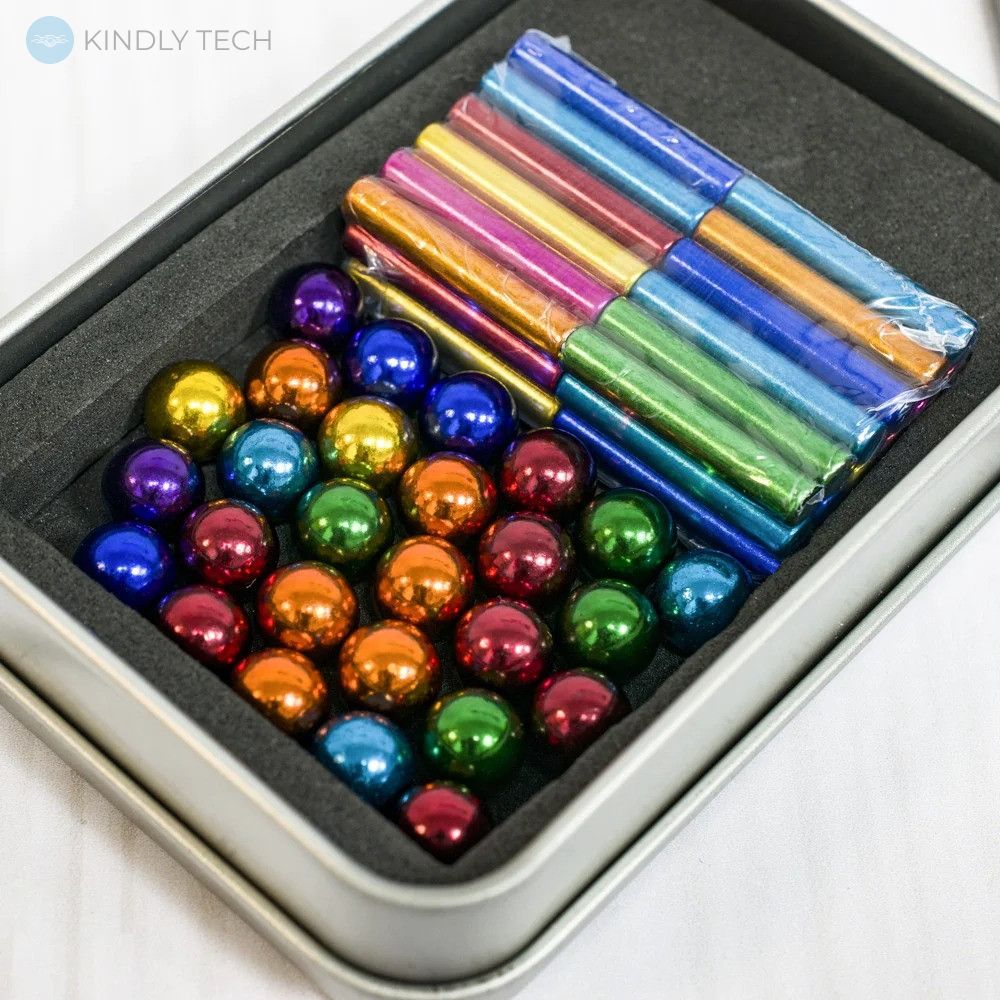 Магнитный конструктор Neocube 36 шт. магнитные палочки и 26 шт. цветные шарики Цветной