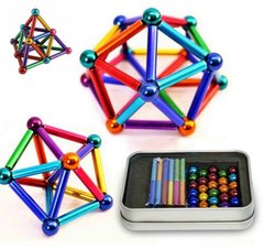 Магнитный конструктор Neocube 36 шт. магнитные палочки и 26 шт. цветные шарики Цветной