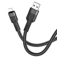 Кабель для зарядки телефонов USB - Lightning 1,2 m HOCO U110 Extra Durability 2.4A