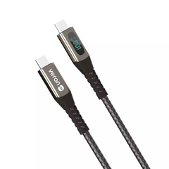 Кабель USB C to C 100W (1.2m) — Veron CC02 Nylon LCD — Black