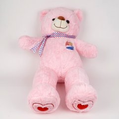 М'яка іграшка плюшевий Ведмедик рожевого кольору, довжиною 100 см.