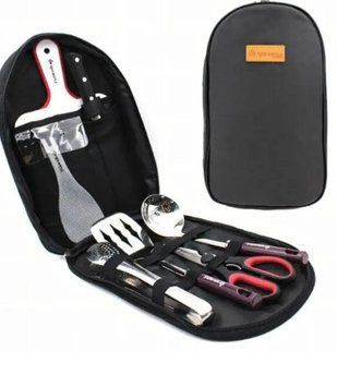 Набор кухонных принадлежностей для кемпинга в текстильной сумке 7 предметов