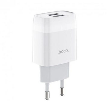 Зарядное устройство СЗУ 2USB, 2.4А Hoco C73A, Белое