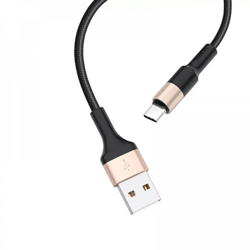Кабель USB C 2A (1m) &mdash; Hoco X26 &mdash; Black&Gold