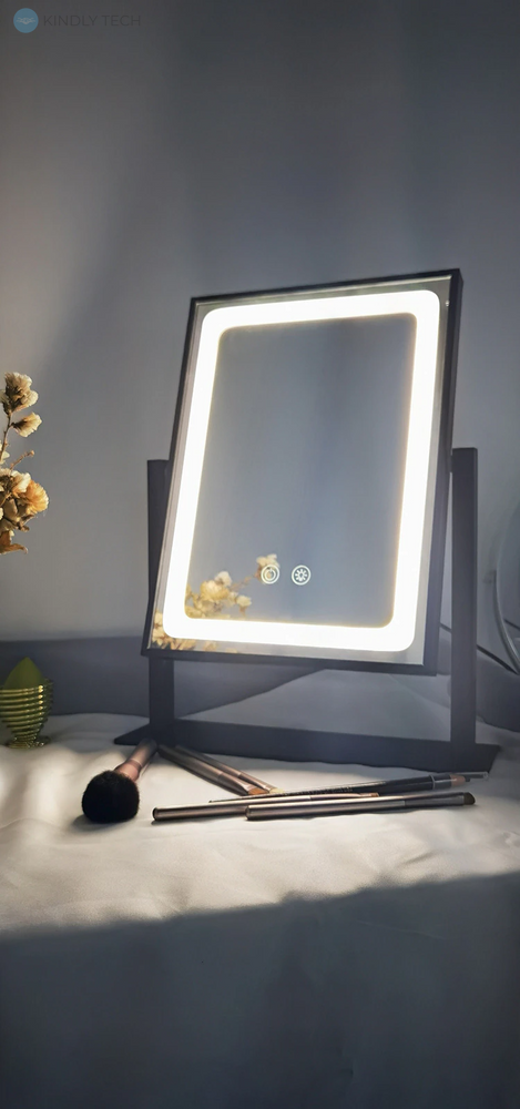 Дзеркало зі світлодіодним сенсорним світильником для макіяжу прямокутне LED LAMP MIRROR