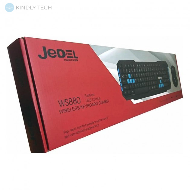 Беспроводная компьютерная клавиатура с мышкой JEDEL WS880 2в1 комплект