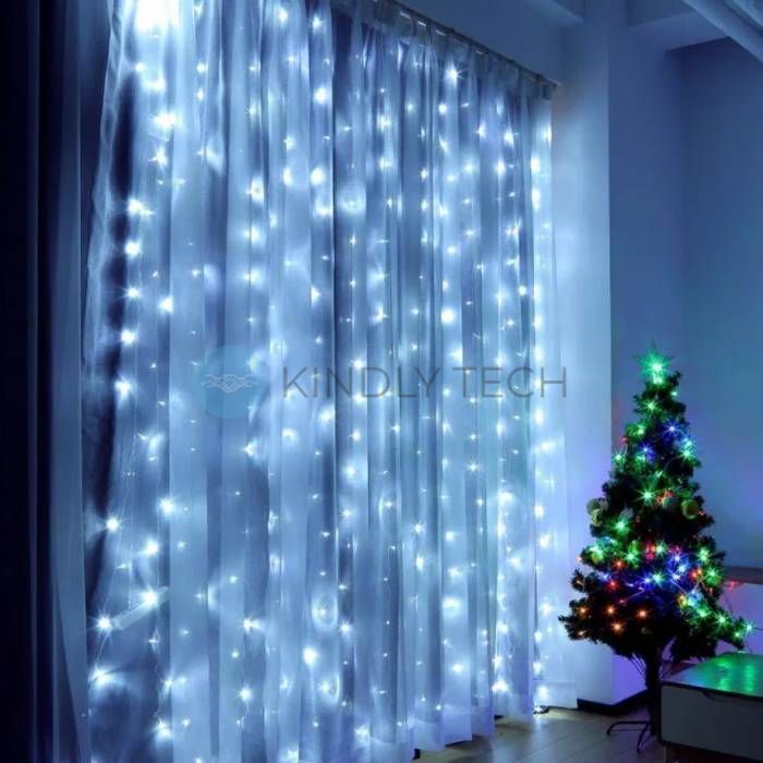 Гирлянда &laquo;Штора&raquo; W-9, 3x2 м, 200 LED, белый свет, медный провод