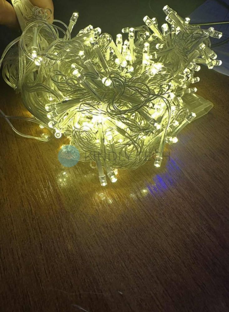 Гірлянда &laquo;Нитка&raquo;, 500 LED, 25 м, тепле біле світіння, прозорий дріт