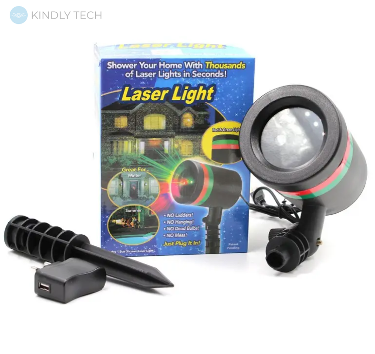Лазерная установка проектор для украшения дома и улицы Laser Light 908/800 1