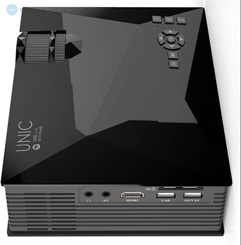 Мультимедийный Портативный Проектор Unic UC-68 Wi-Fi, Черный