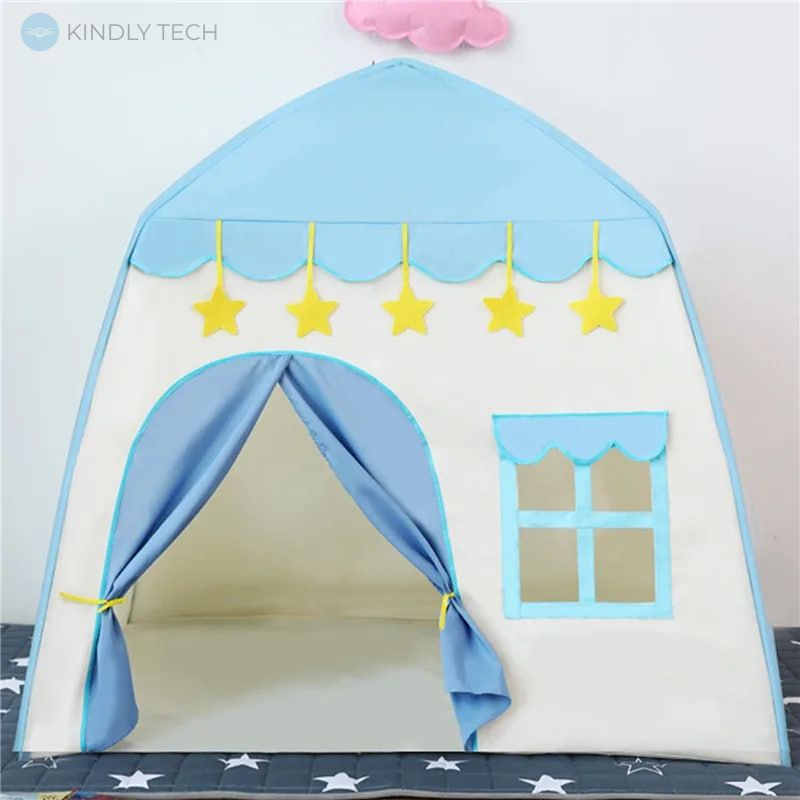Детская игровая палатка в виде домика Синяя