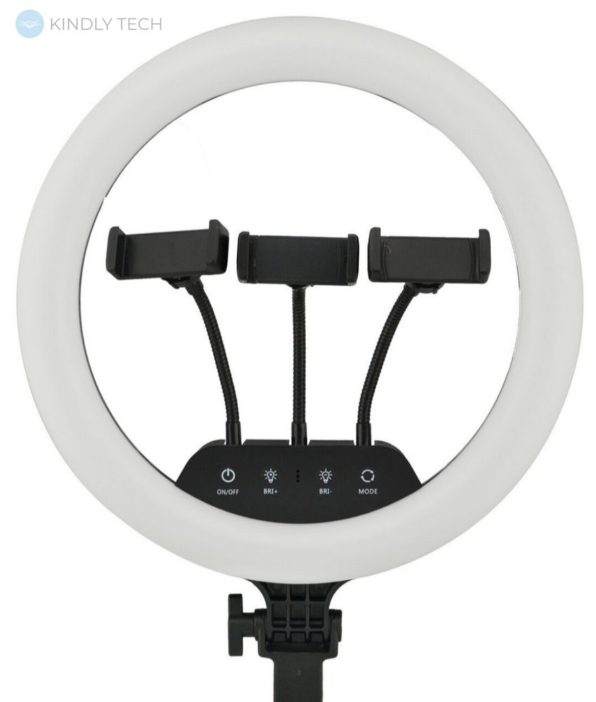 Професійна кільцева LED лампа на три кріплення (LS 360) діаметр 36см, на дистанційному управлін