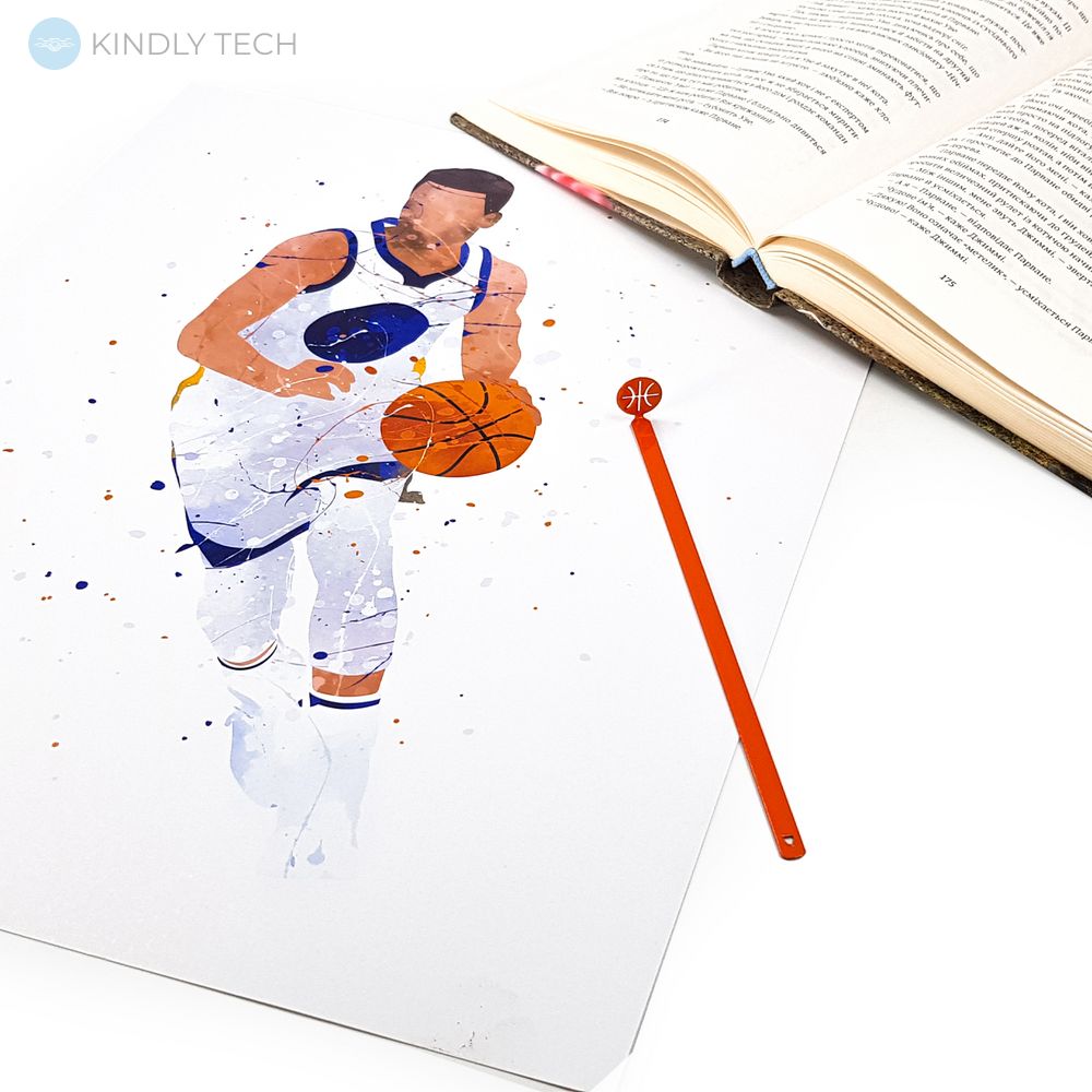 Закладка для книг «Баскетбол», Помаранчевий