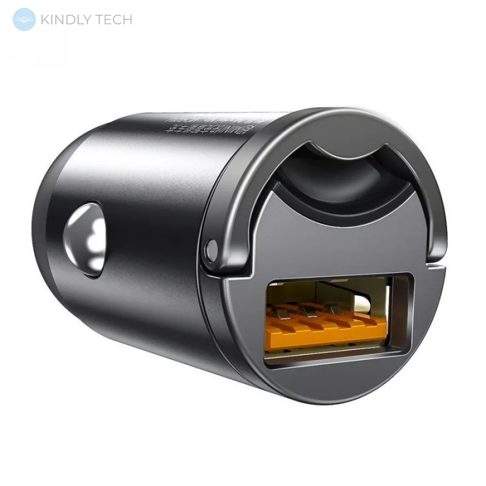 Автомобільний зарядний пристрій Car Charger | 30W | 1U — Baseus (VCHX-A0G) Tiny Star Mini Quick Charge USB Port Gray — VCHX-A0G Gray