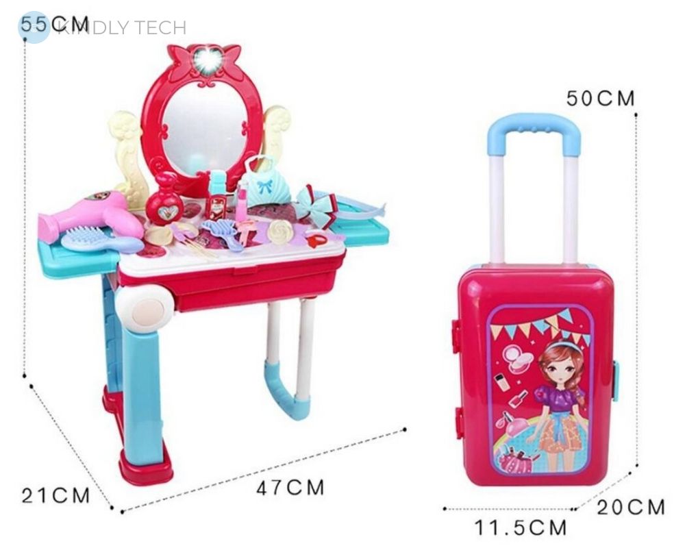 Детский игровой набор Салон красоты столик-трюмо в чемодане Happy dresser