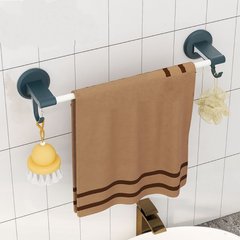 Держатель для полотенец в ванную Towel Bar YH6612A, на клейкой основе, одинарный, Blackish green