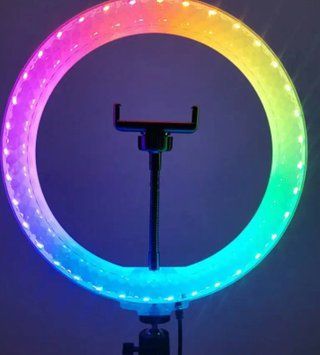 Кільцева світлодіодна лампа кольорова RGB 3D 36 см