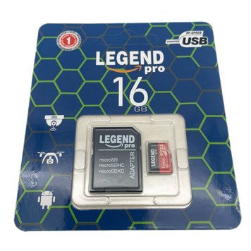 Карта памяти micro LEGEND PRO 16GB class 10 c адаптером для компьютера