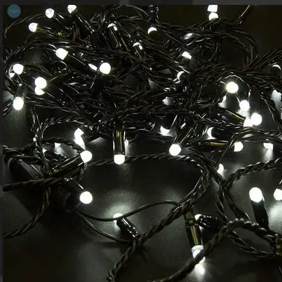 Гірлянда нитка Xmas 500 LED 32 метрів чорний провід, Колір ламп-білий