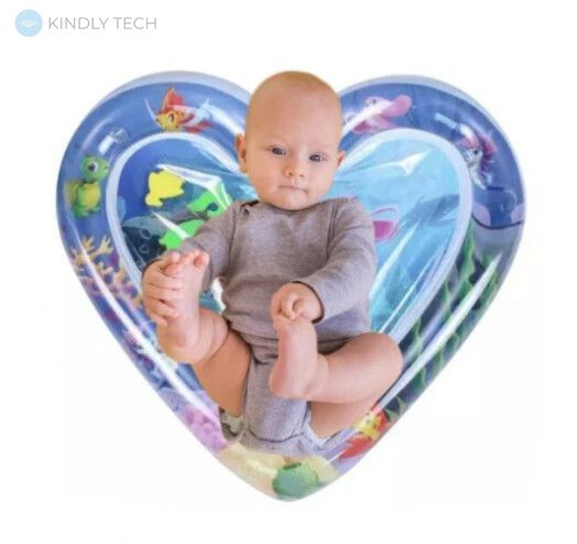 Розвиваючий надувний дитячий водяний килимок для малюків у формі серця