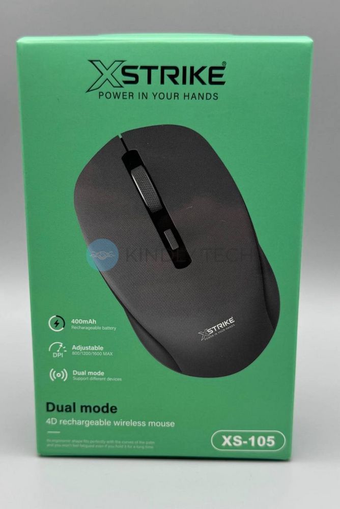 Миша XSTRIKE XS‑105 бездротова (BT + 2,4 GHz) 1600 DPI
