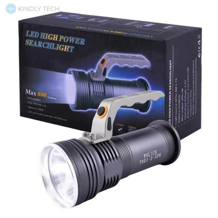 Мощный фонарь прожектор Police BL-T801 переносной ручной фонарик с зумом