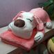 Детский плед-игрушка-подушка "Собака с длинными ушками" розовый