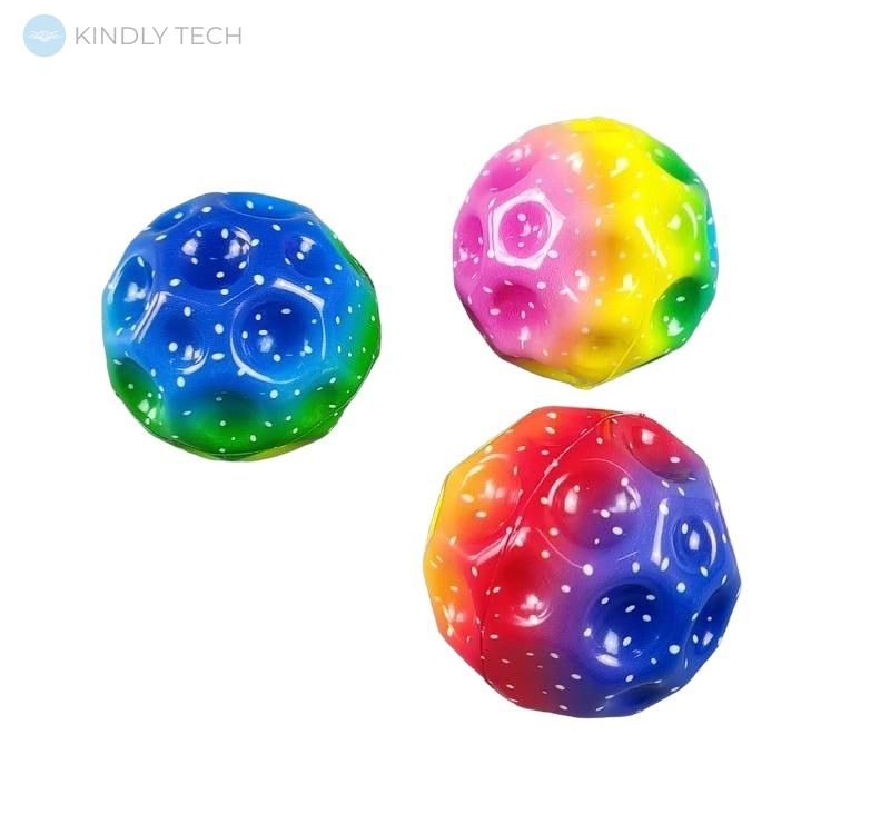 Антигравитационный мяч-попрыгун Gravity Ball Rainbow Color тренд 2024 6.3cm, в ассортименте