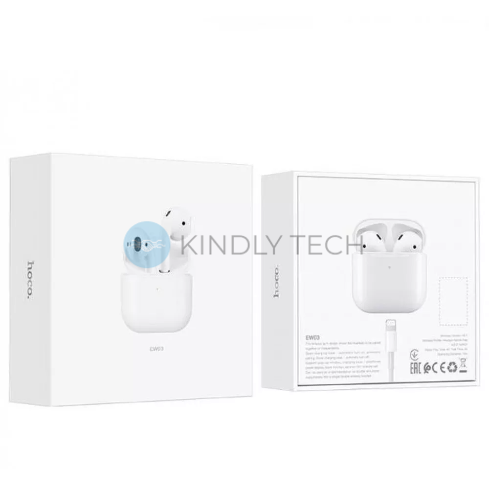 Бездротові Bluetooth навушники TWS &mdash; Hoco EW03 Plus &mdash; White