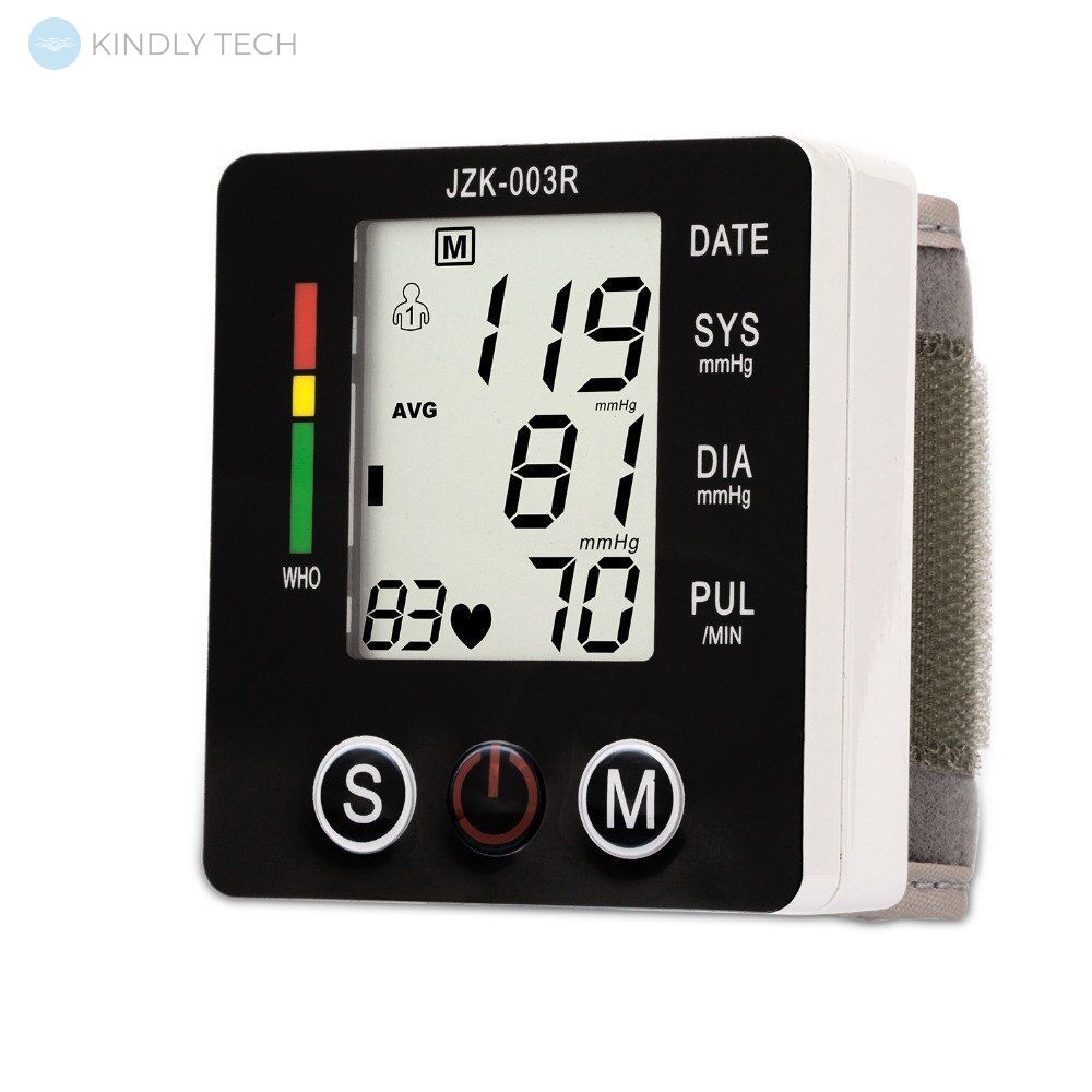 Автоматичний тонометр на зап'ястя Electronic Blood Pressure Monitor Arm Style JZK-003K