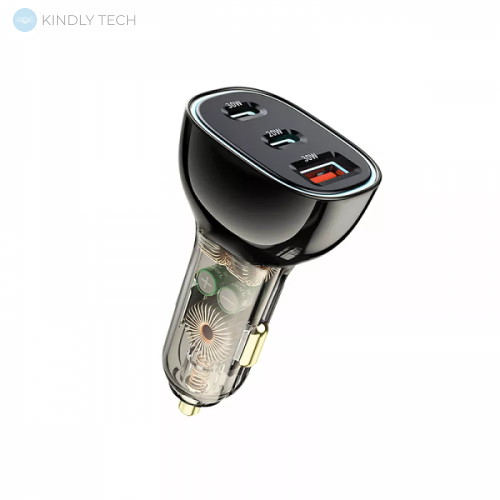 Автомобильное зарядное устройство Car Charger | 30W | 2 PD | QC3.0 — WiWU PC700 — Black