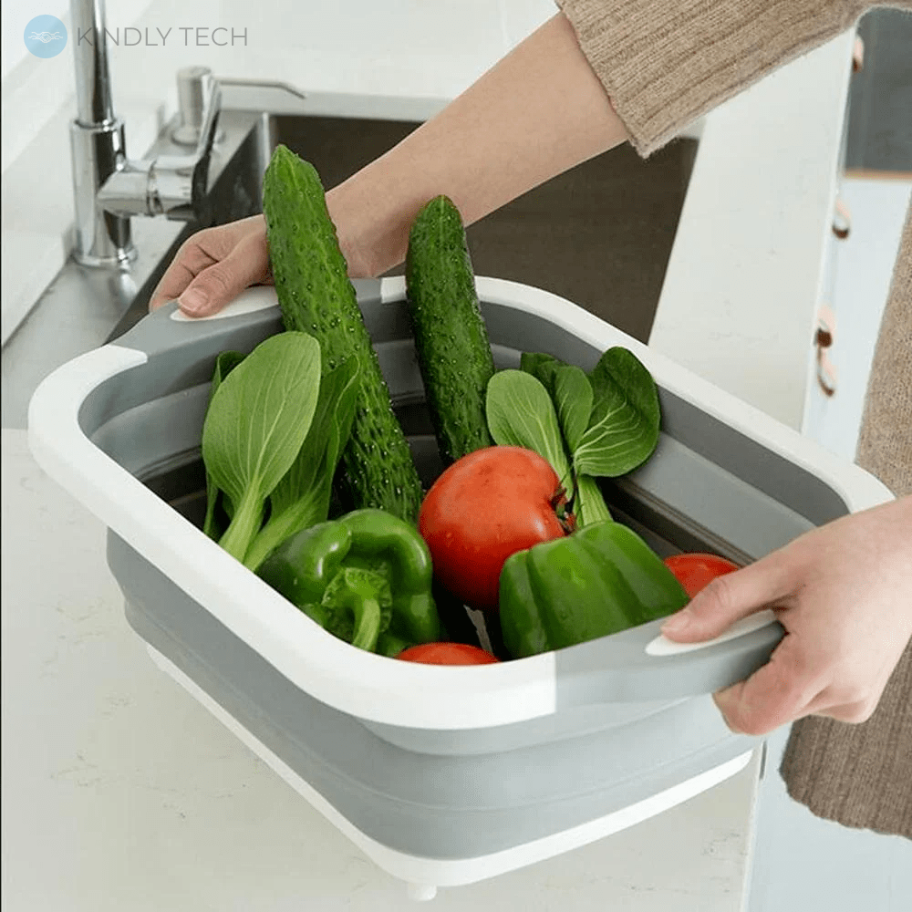 Складна обробна дошка для миття і різання овочів Kitchen Craft 3 в 1