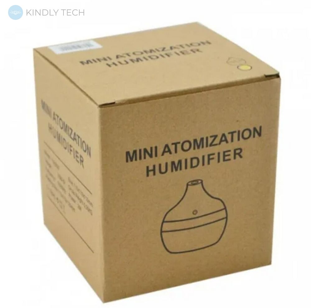 Міні-зволожувач повітря з підсвічуванням і зарядкою від USB Humidifier (темне дерево)