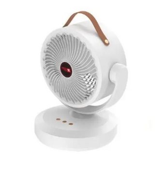 Аккумуляторный вентилятор Mini Fan VU-05 FS-25 LED с автоповоротом и подсветкой, Белый